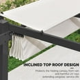 thumbnail image 4 of PURPLE LEAF Outdoor Retractable Pergola with Sun Shade Canopy 10' x 13' Patio Aluminum Pergola Shelter for Backyard Deck Garden Modern Metal Grape Trellis Pergola, White, 4 of 14