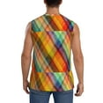 thumbnail image 4 of Balery Abstract Watercolors Tartan Men's Sleeveless Muscle Shirts Workout Tank Top, Moisture Wicking, Odor Protection-X-Large, 4 of 8