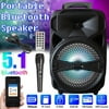 Karaoke Bluetooth Speaker W/ 8" Subwoofer Sound System Portable PA Big LED MIC