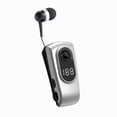 thumbnail image 3 of Auriculares retráctiles con micrófono y clip, cómodos auriculares deportivos para negocios, camioneros, conductores, para correr, hacer ejercicio con plata, 3 of 9