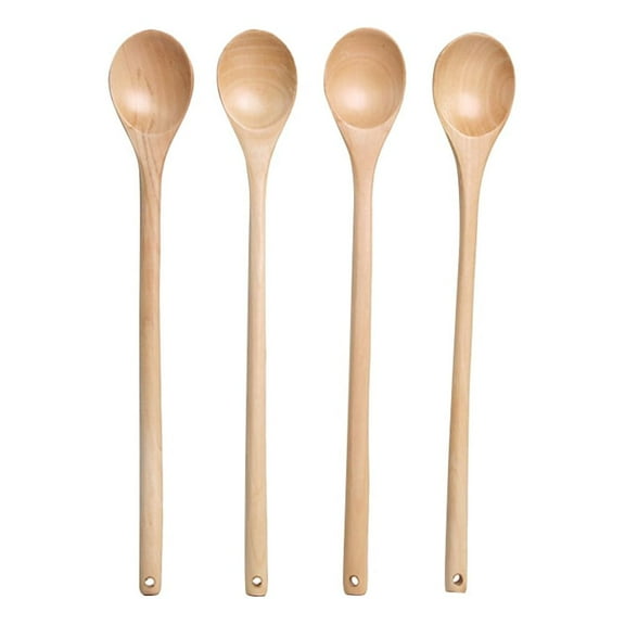 UKCOCO Wooden Mixing Spoons Kitchen Utensils Beige for Professional Cooking