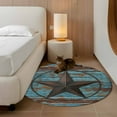 thumbnail image 3 of Western Texas Star Barn Round Area&nbsp;Rug 4ft Rustic Teal Wood Grain Non-Slip&nbsp;Washable Circle Rugs Soft Felt Indoor Floor Mat for Bedroom Kitchen Living Room Bathroom, 3 of 9