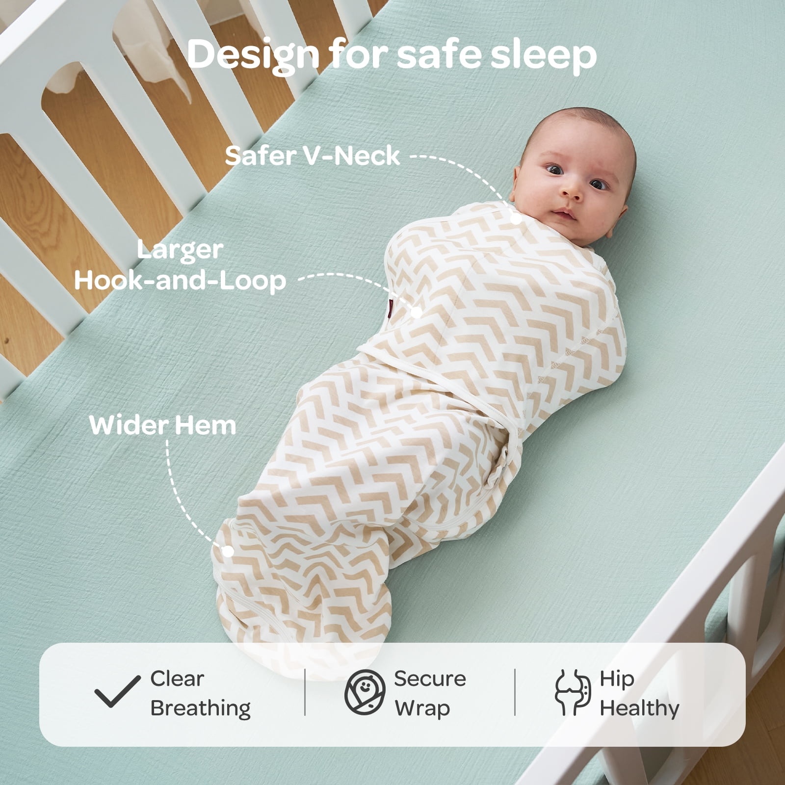 Momcozy Swaddles for Newborns,Quiet Fastner Suitable for Infant 0-3 Months,New-Parent-Friendly,Reduce Startle Reflex,Newborn Boys Girls,2-pack,Wonder