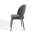 thumbnail image 6 of Side Dining Chair, Fabric, Black Grey Gray, Modern Contemporary Urban Design, Kitchen Room Cafe Bistro Restaurant Hospitality, 6 of 9