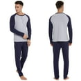 thumbnail image 5 of Mens Long Sleeve Pajama Set Men's Cotton Pajamas 2 Pieces Mens Warm Pajamas Set Long Sleeve and Pants Loungewear Set for Men, L-XXL, 5 of 12