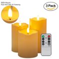 LiveGo Flameless Candles LED Battery Operated White Pillar Candles