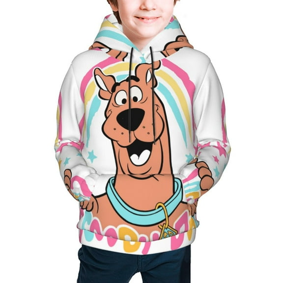 Scooby Doo Boys Girls Hoodies Fashion Graphic Hooded Sweatshirt Casual Pullover Outwear for Kids Youth