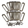 thumbnail image 1 of Unique Bargains 60x17mm Drawer Tag Label Metal Label Holder File Tag Frames Bronze Tone 30 Pack, 1 of 6