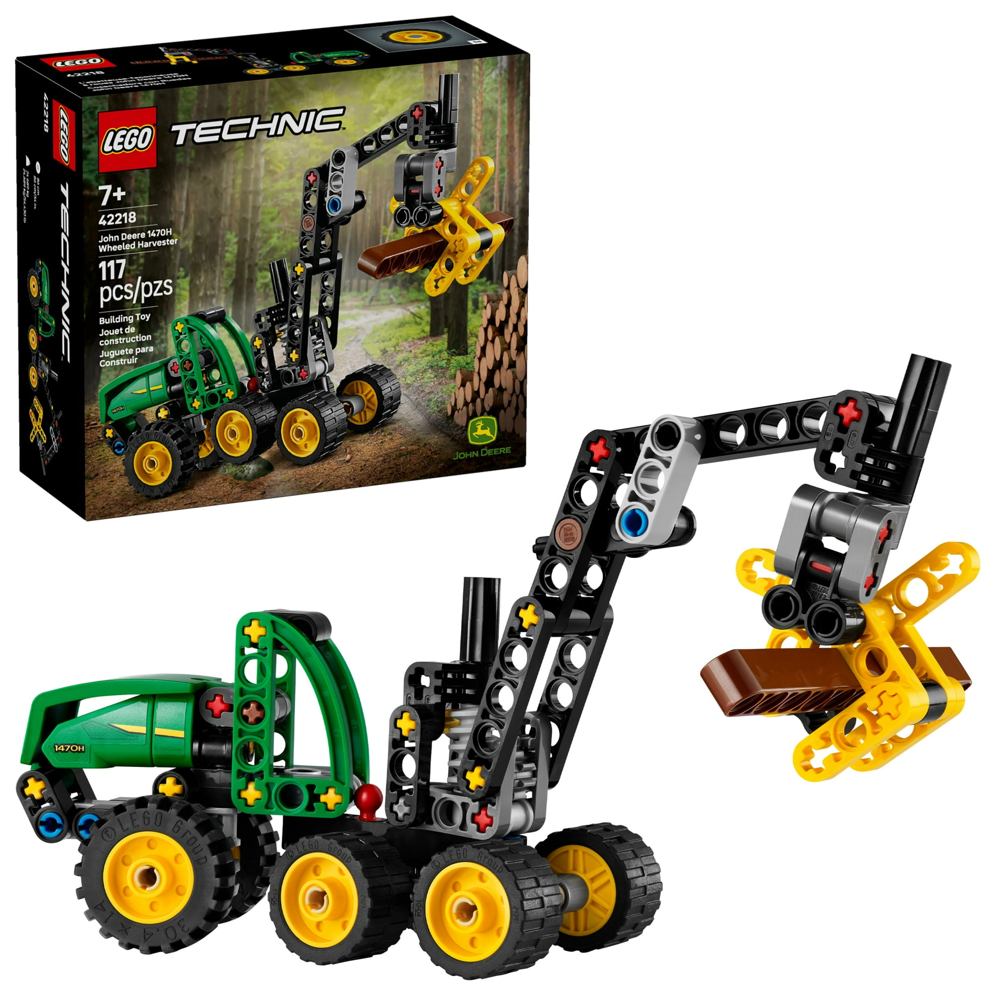 LEGO Technic John Deere 1470H Wheeled Harvester - Building Toy for Boys & Girls, Ages 7+ - Birthday Gift for Kids - W/ Realistic Suspension & Steering - 42218