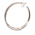 thumbnail image 5 of Large Clip-on Earrings Rhinestone ABS Iridescent Crystal Hoop Earrings 3 Inch Hoops, 5 of 5