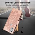 thumbnail image 4 of Mandala Case for Moto G Stylus 4G 2021, Premium Leather Flip Wallet Card Slots Magnetic Stand Protective Ultra Slim Shockproof Case with Lanyard, Embossed Flip Cover - Rose Gold, 4 of 17