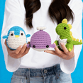 thumbnail image 6 of Yarniss Crochet Kit for Beginners,Easy Arts and Crafts Knitting & Crochet Animals Kit,Complete Kit Included ( Penguin,Whale,Dinosaur), 6 of 7