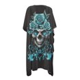 thumbnail image 3 of SCRAWLGOD Skull Rose Print Beach Cover Ups for Women Long Open Front Bathing Suit Cover Up Quick Dry Breathable Swimsuit Coverup for Summer, 3 of 6