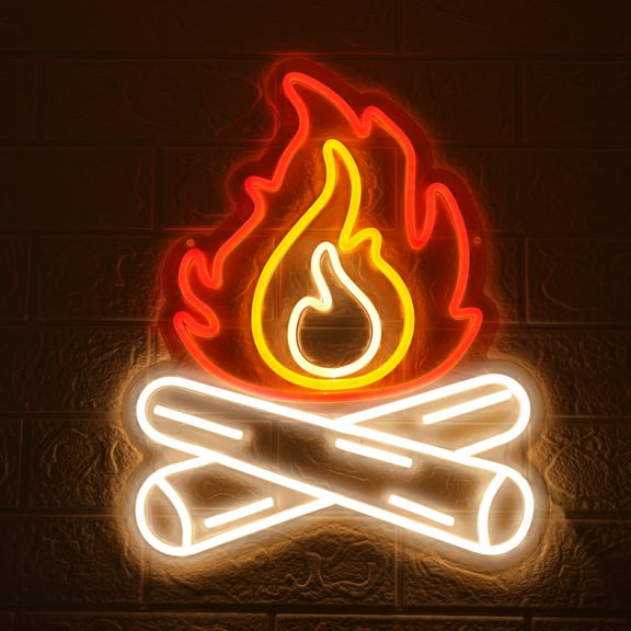 Fire Flame Neon Sign, Stove Fire led Light, light up sign for Bedroom Living Decor, Bonfire Campfire neon sign Gift for Gaming Room, Campfire decor, Camping decor