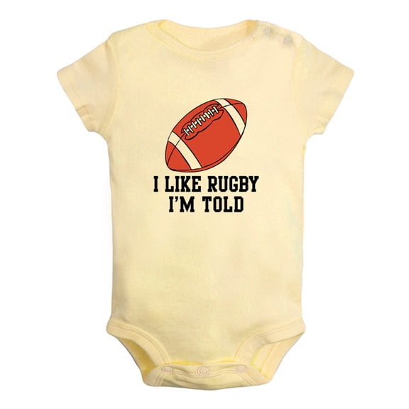 Baby Unisex I Like Rugby I'm Told Funny Rompers Newborn Baby Bodysuits Infant Jumpsuits Kids Cotton Graphic One-Piece Outfits