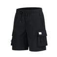 thumbnail image 2 of JTieacloth Men's Cargo Shorts Outdoor Casual Workout Gym Hiking Comfortable Lightweight Breathable Durable Stretch Fabric Utility Pocket Style Mens Cargo Shorts Black, 2 of 6