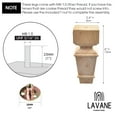 thumbnail image 4 of LAVANE 6 inch / 15cm Wooden Furniture Legs, Set of 4 Solid Wood Carved Geometry Unfinished Replacement Bun Feet with Mounting Plate & Screws for Sofa Cabinet Couch Table TV Stand, 4 of 7