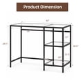 thumbnail image 5 of 42" Modern Home Office Desk with 2 Open Shelves and Metal Frame, Computer Desk Laptop PC Work Table, Black, 5 of 7