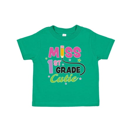 

Inktastic Miss 1st Grade Cutie with Pencil and Stars Gift Toddler Toddler Girl T-Shirt