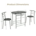 thumbnail image 4 of 3 Piece Dining Table and Chairs Set,Small Kitchen Table Set for 2,Silver&Black, 4 of 8