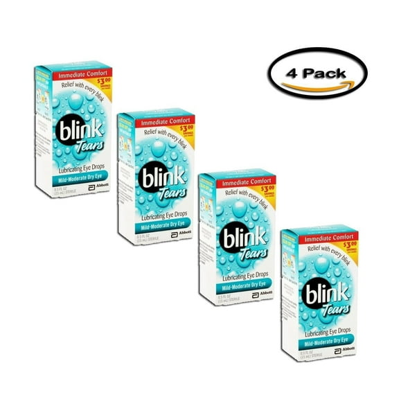 PACK OF 4 - Blink Tears Lubricating Eye Drops, 0.5 fl oz