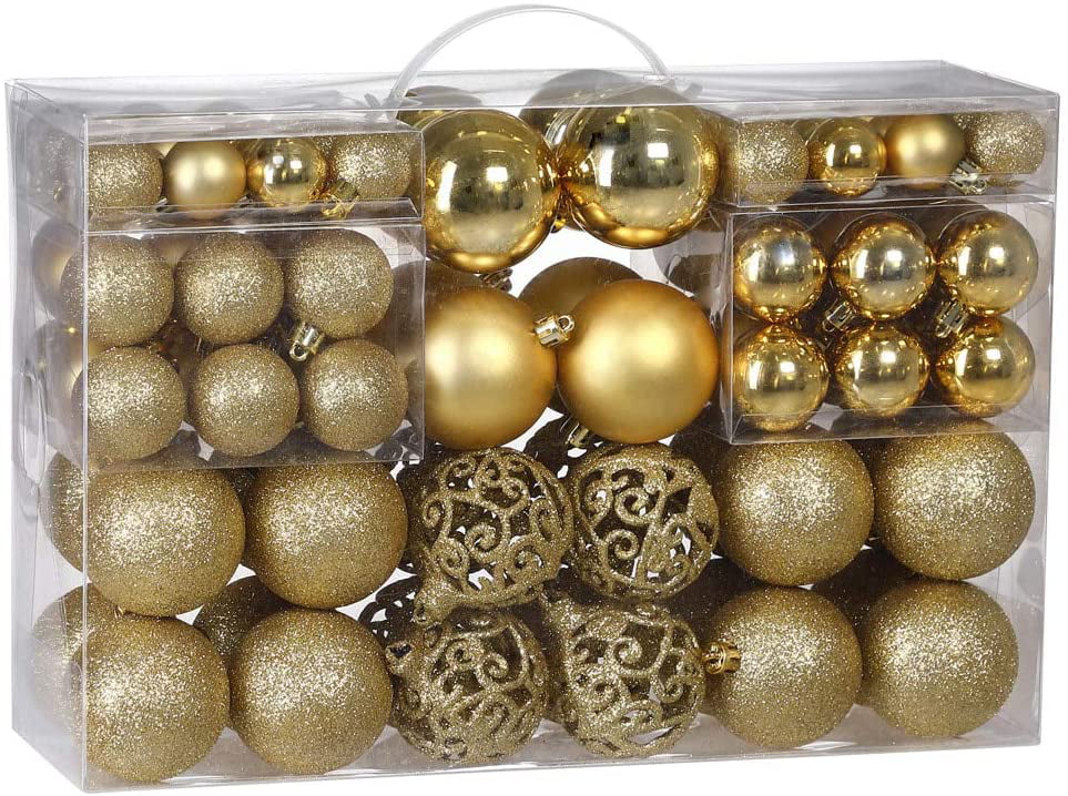 24 Pcs Glitter&Matte Christmas Tree Baubles Xmas Ball Decoration 3/4/6 cm Packs 