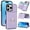 Purple, variant on Wallet Case with Card Holder for iPhone 16 Pro, 360° Rotation Ring Kickstand Magnetic Clasp and Durable Shockproof Cover