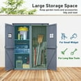 thumbnail image 4 of Outsunny 4'x1.5' Wooden Garden Storage Shed w/ Windows, Dark Grey, 4 of 10