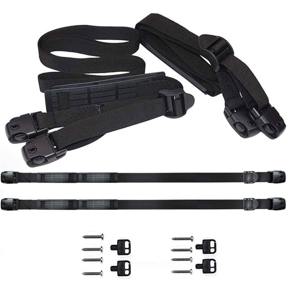 2 PCS Heavy Duty Hot Tub Cover Wind Straps FITS Most SPAS Locks Adjustable Length 67"~116" (Black, 9.5 Ft)