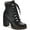 Black, variant on Sun + Stone Womens Octavia Faux Leather Ankle Combat & Lace-up Boots