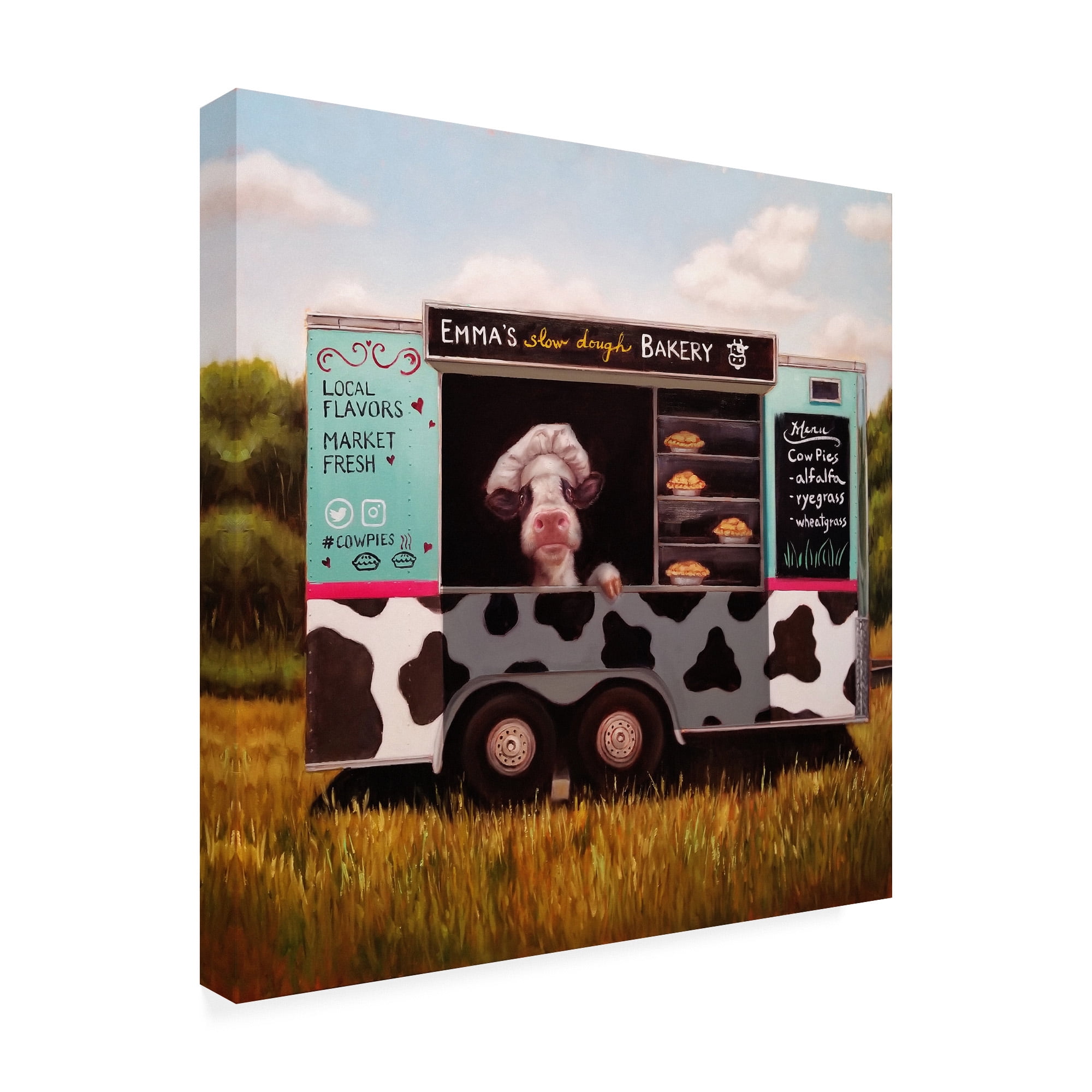 Trademark Fine Art 'Cowpies' Canvas Art by Lucia Hefferna