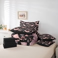 thumbnail image 6 of Homewish Halloween Pink Bat 7-Piece Twin Bedding,Floral Vine Print Bedding Comforter Set,Black Blush,Black Reversible, 6 of 8