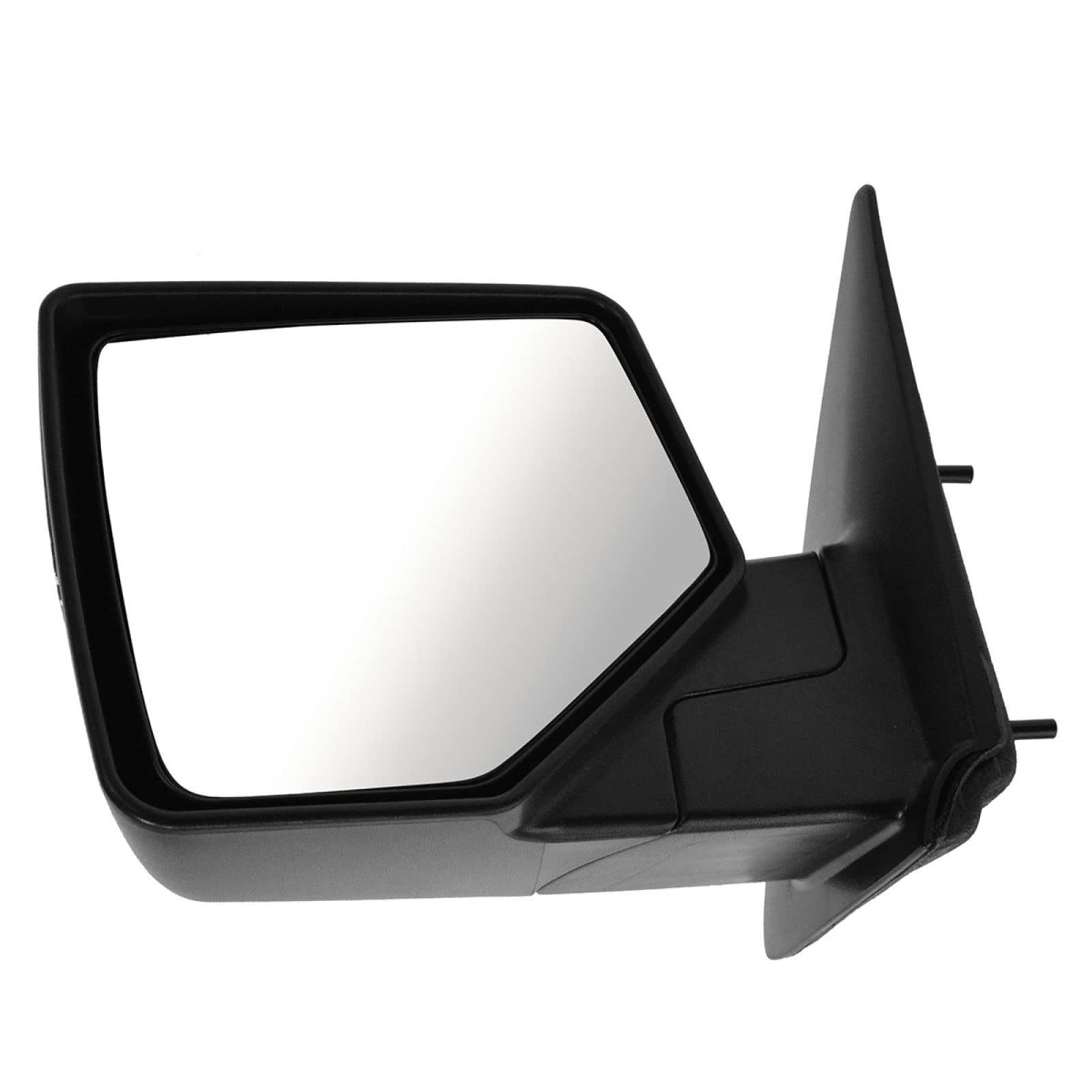 Driver Side Mirror Assembly For 2002-2008 Ford E-Series Vans - Manual Fold, Black Smooth Finish