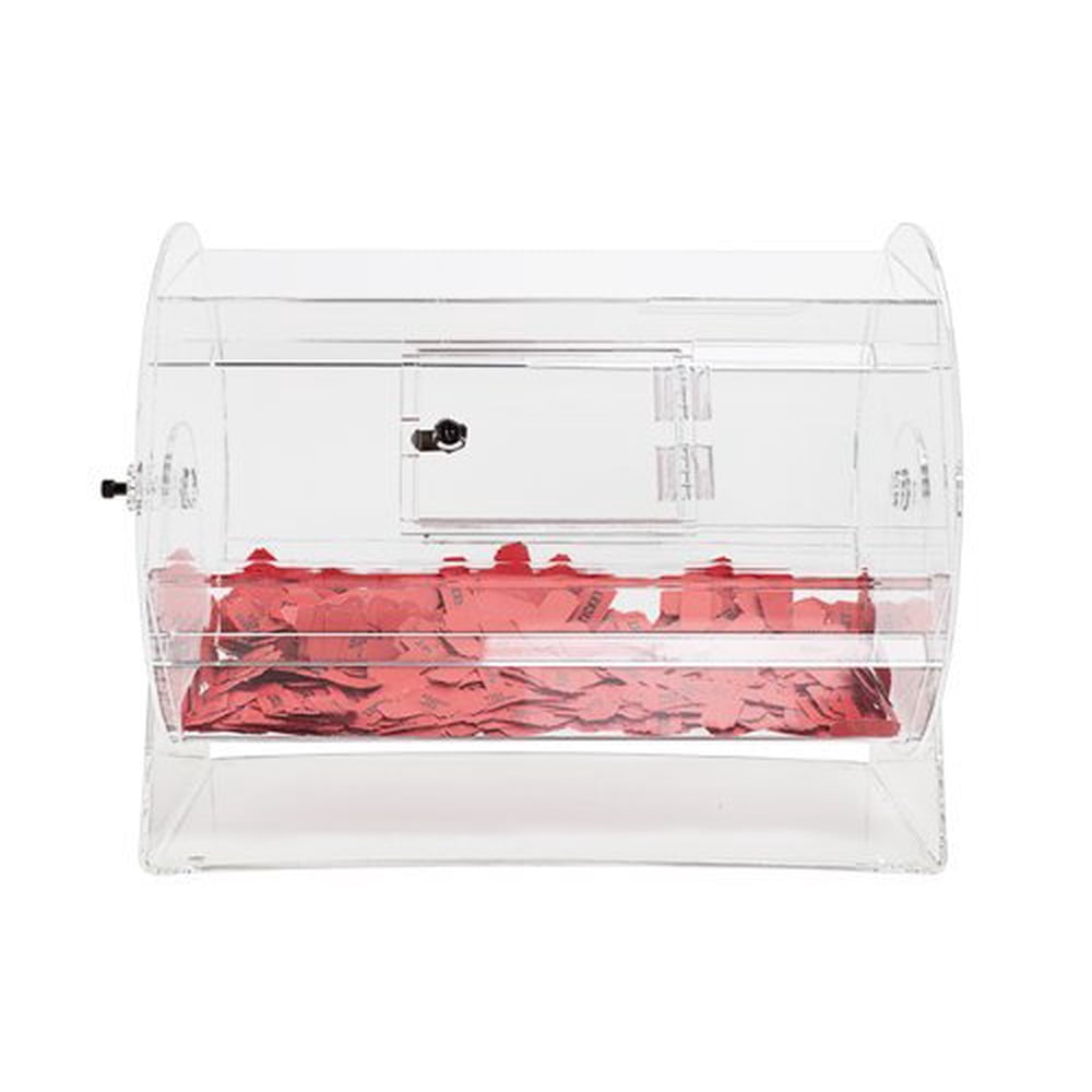Heavy Duty Acrylic Raffle Lottery Ticket Drum, Small