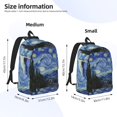 thumbnail image 2 of Disketp The Starry Night print Canvas Backpack Lightweight Travel Daypack Student Rucksack Laptop Backpack-Small, 2 of 5