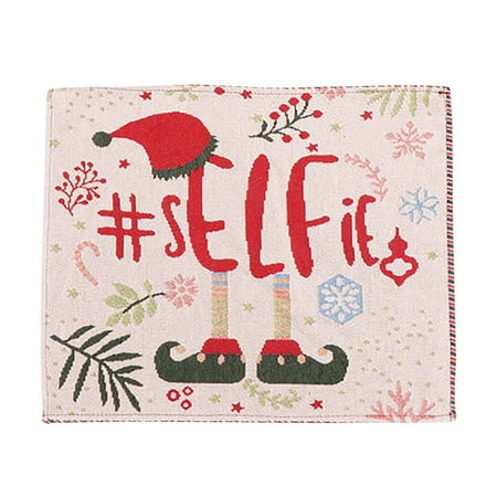 

Fridja Christmas Table Mats Cartoon Knitted Decorative Placemat Anti-Skid Heat Table Mats Washable Christmas Placemats for Table Home Kitchen