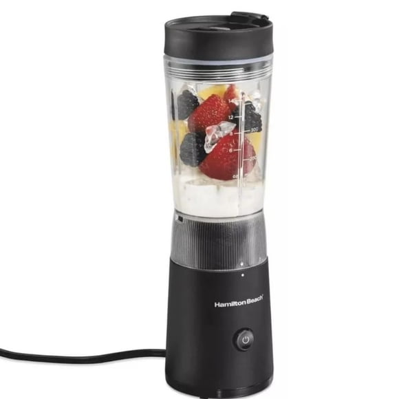 Licuadora Personal Hamilton Beach para Batidos y Smoothies con Tapa de Viaje Antifugas 14 Oz Renewed