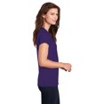 thumbnail image 4 of Gildan Women’s V-Neck T-Shirt, Stretch Tees 100% Heavy Cotton Ladies Short Sleeves T-Shirt, Purple 3XL, 4 of 5
