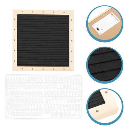 HEMOTON  Wood Message Board Felt Mini Letter First Baby Name Office Black