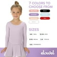 thumbnail image 5 of Elowel Girls Leotard Toddlers Long Sleeve Skirted Dress for Gymnastics Dance Ballet Lavender Size 12-14, 5 of 7