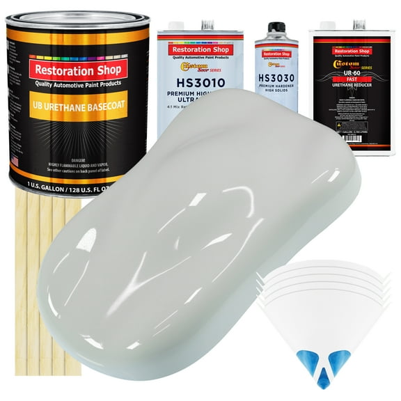 Classic White Gallon Premium URETHANE BASECOAT CLEARCOAT Car Auto Paint FAST Kit