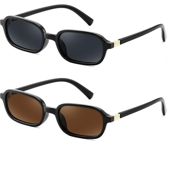 FEISEDY Retro Rectangular Sunglasses for Women Men 90s Small Vintage Fashion Square Sunnies B0282