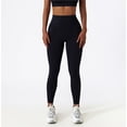 thumbnail image 4 of Leggings de cintura alta con bolsillos for mujer, pantalones de Yoga elásticos suaves, Leggings de entrenamiento informales a prueba de sentadillas, 4 of 6