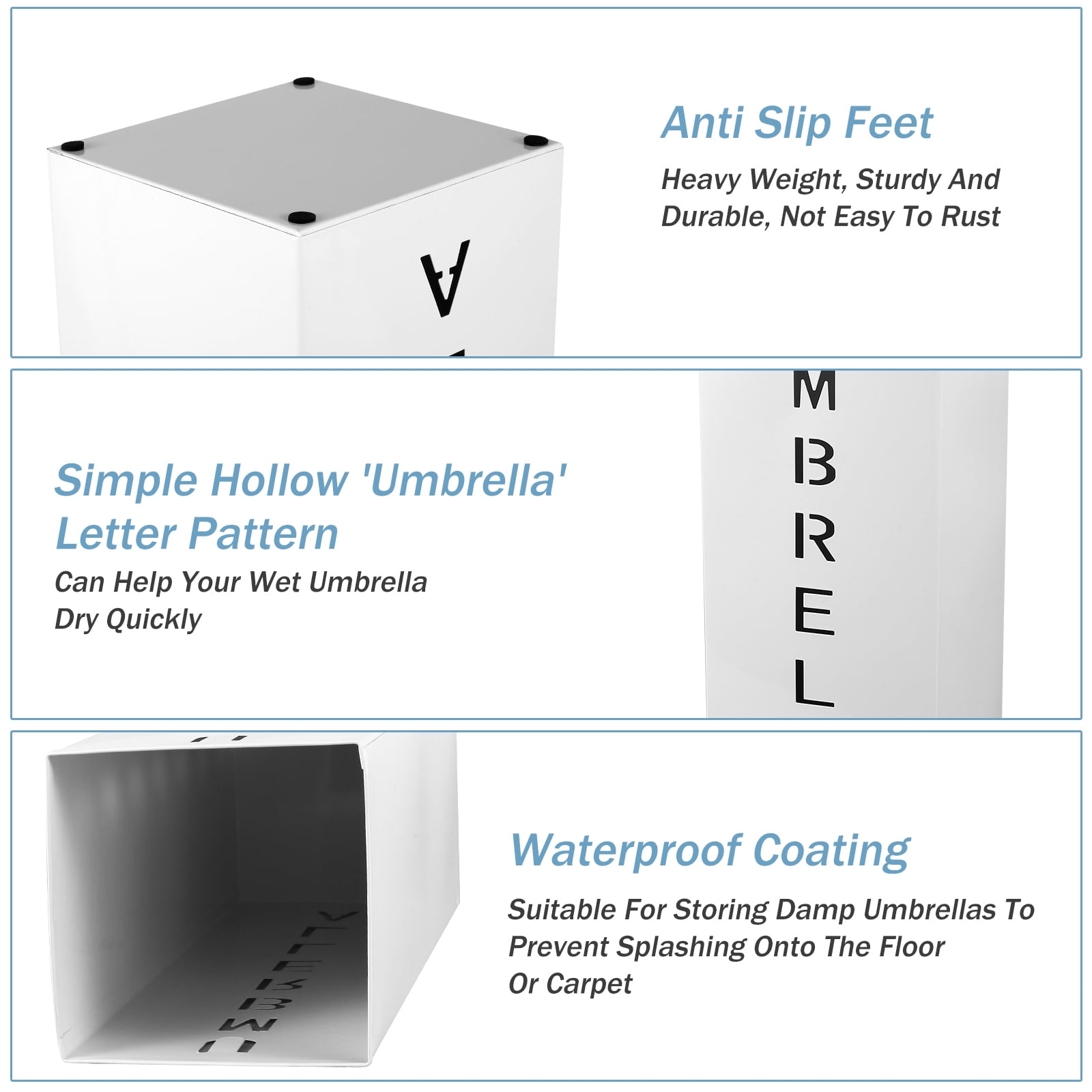 Qenwkxz White Metal and Antirust Coating Umbrella Stand
