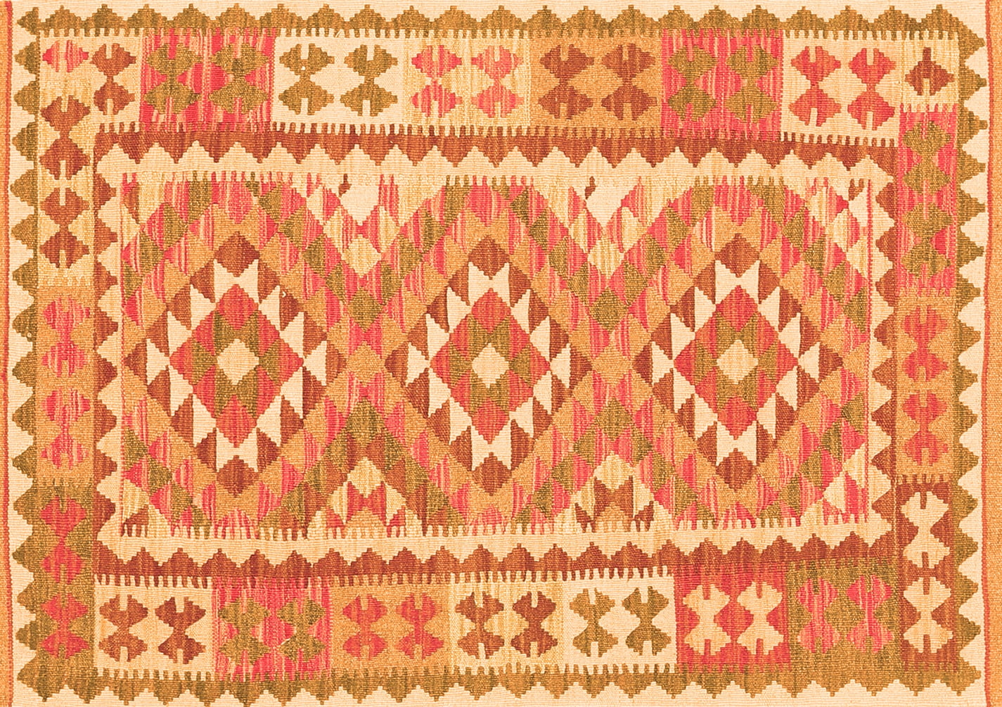 Ahgly Company Indoor Rectangle Oriental Orange Traditional Area Rugs, 5