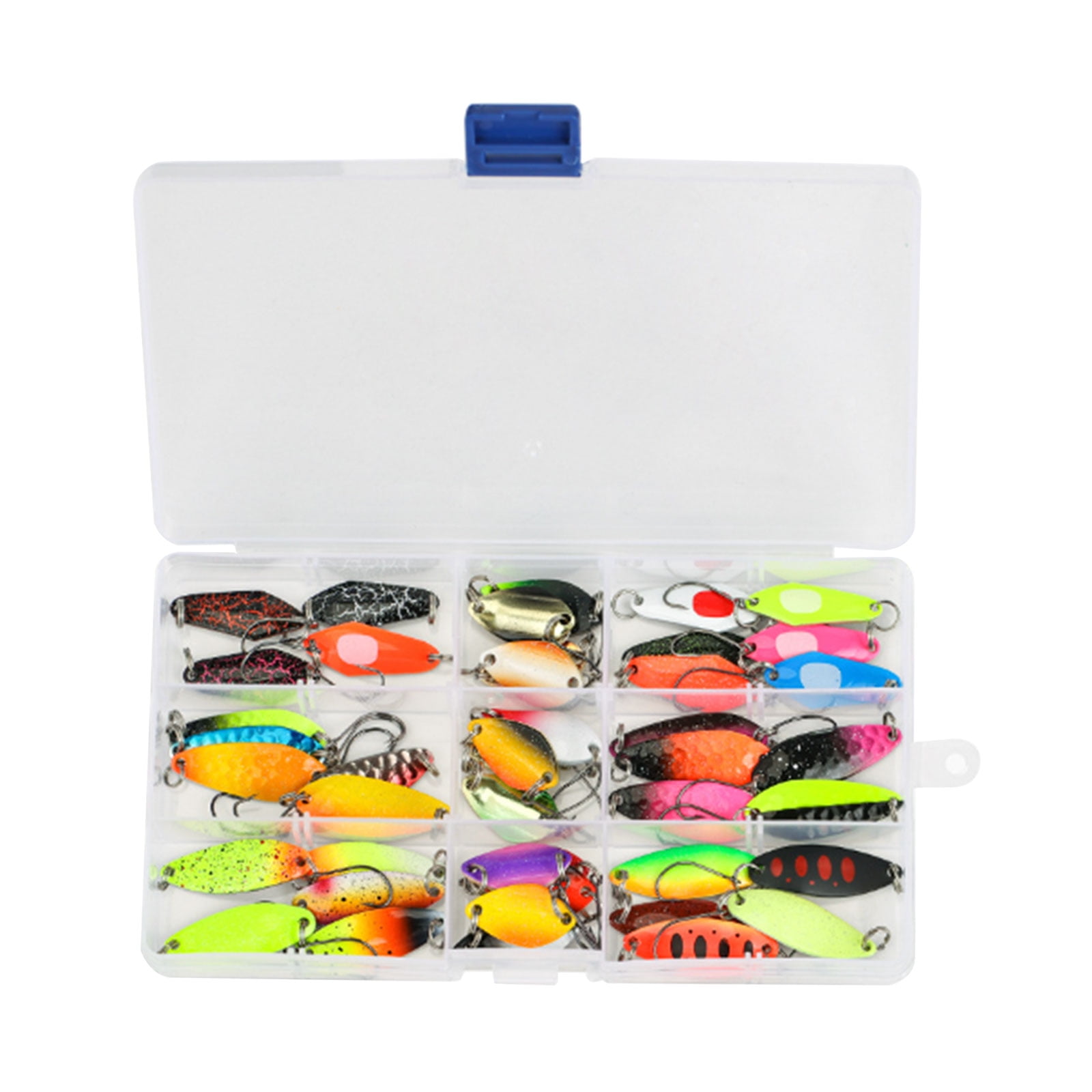 43Pcs Hard Baits Metal Spoon Fishing Baits for Trout Fishing Spoon Lure Fishing Accessories Casting Spinner Baits