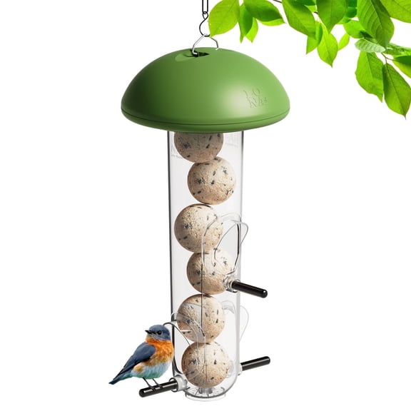 LONA-M6 Suet Balls Feeder with 3 Port,  5 Suet Balls Capacity for Small Birds, Easy to Clean