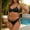 Black, variant on Women's 2-Piece U-Wire Bikini Sets Textured Cheeky High-Cut Swimsuit with Adjustable Ties