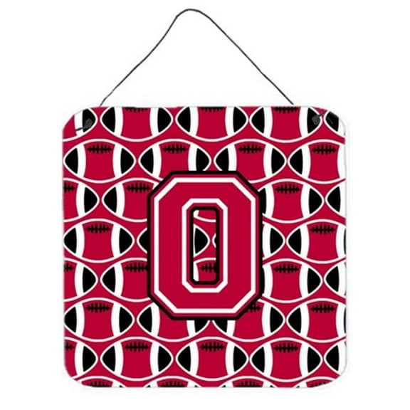 Letter O Football Crimson & White Wall or Door Hanging Prints