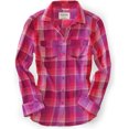 thumbnail image 1 of Aeropostale - Camisa con botones a cuadros para mujer, color rosa, grande, 1 of 1